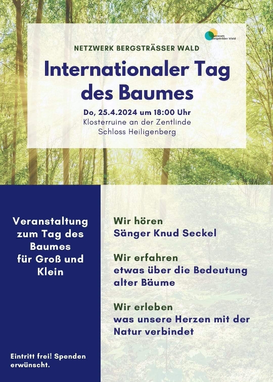 Einladung vom Netzwerk Bergsträßer Wald zum Internationalen Tag des Baumes 2024